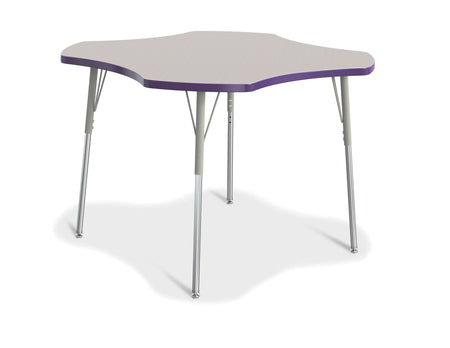 Berries® Four Leaf Activity Table, A-height - Freckled Gray/Purple/Gray