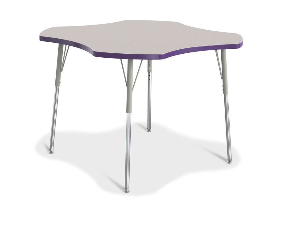 Berries® Four Leaf Activity Table, A-height - Freckled Gray/Purple/Gray