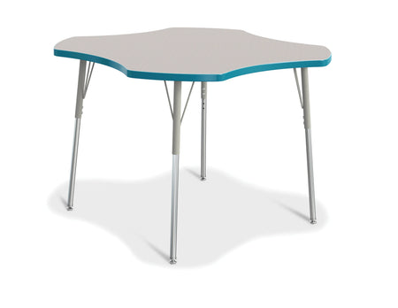 Berries® Four Leaf Activity Table, A-height - Freckled Gray/Teal/Gray