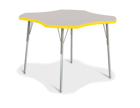 Berries® Four Leaf Activity Table, A-height - Freckled Gray/Yellow/Gray