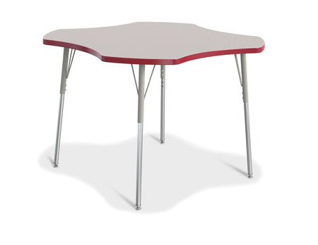 Berries® Four Leaf Activity Table, A-height - Freckled Gray/Red/Gray