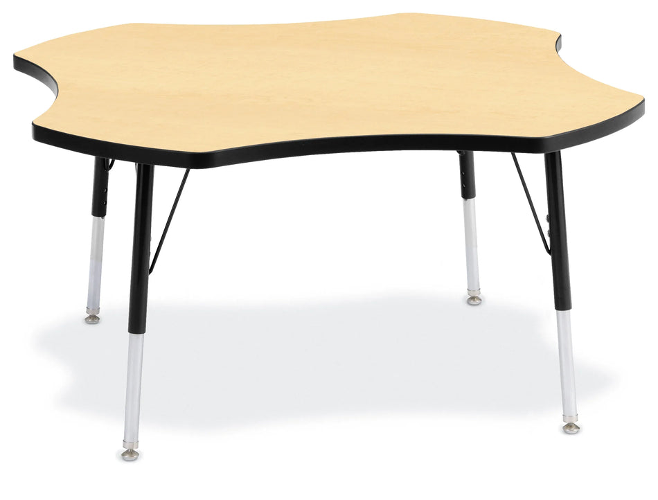 Berries® Four Leaf Activity Table, A-height - Maple/Black/Black