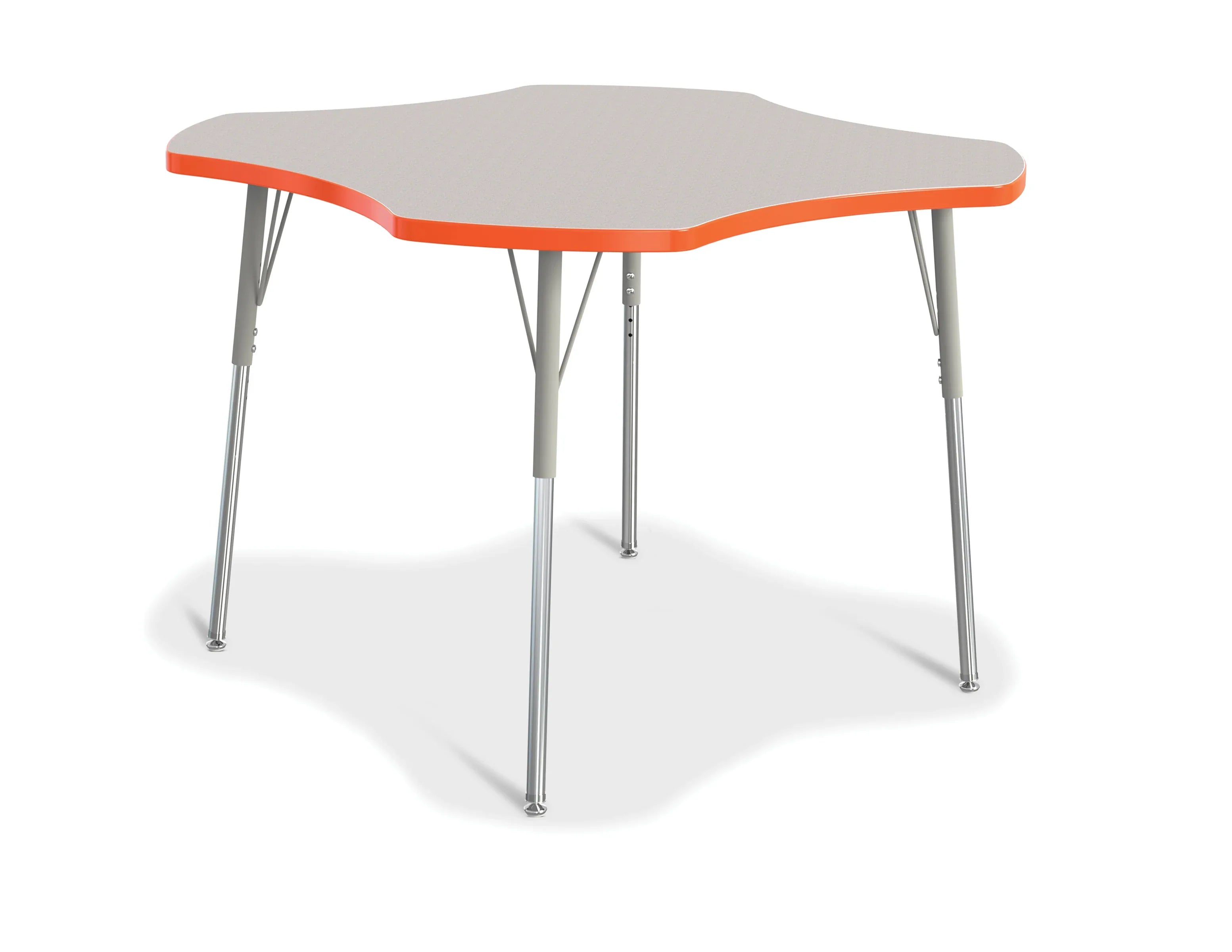 Berries® Four Leaf Activity Table, A-height - Freckled Gray/Orange/Gray