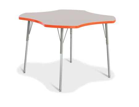 Berries® Four Leaf Activity Table, A-height - Freckled Gray/Orange/Gray