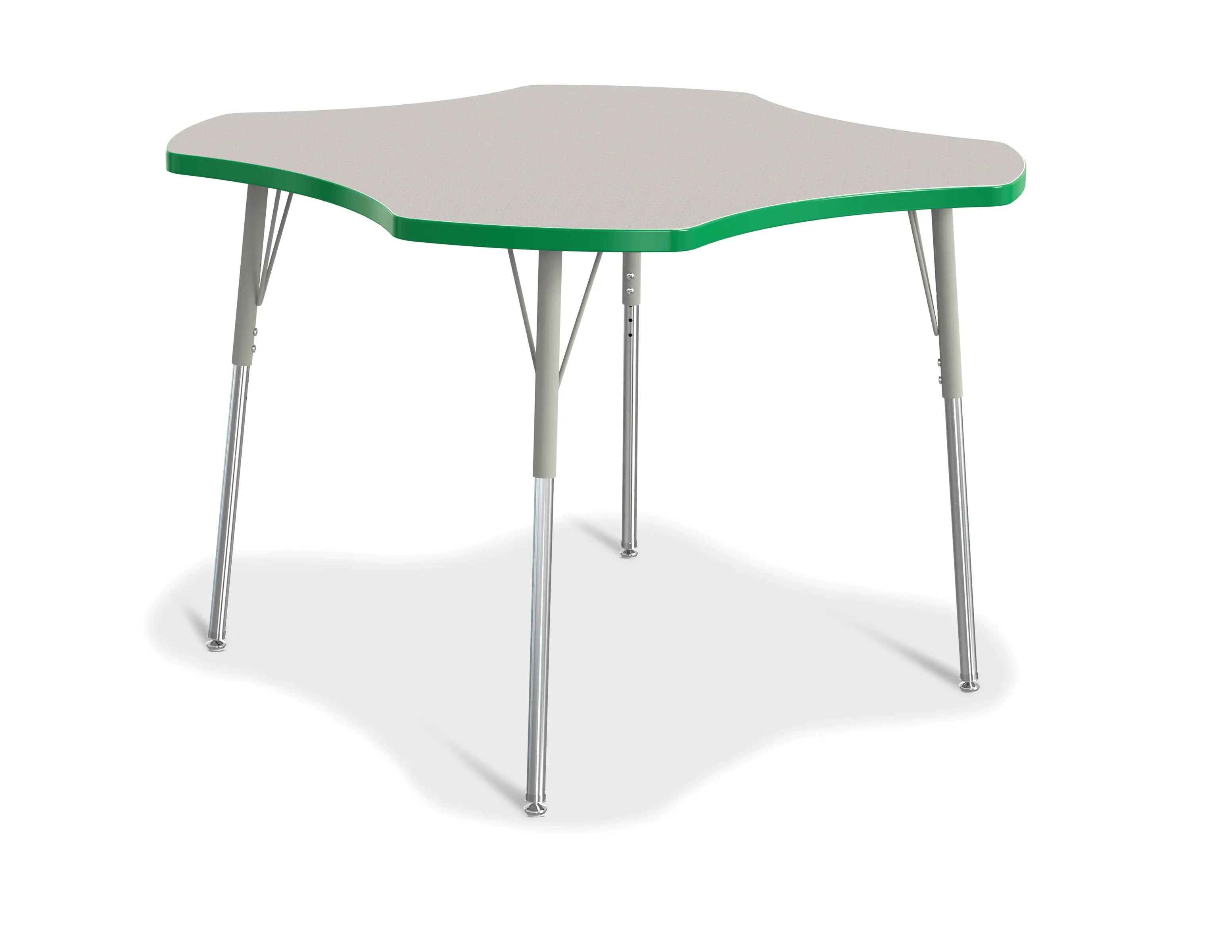 Berries® Four Leaf Activity Table, A-height - Freckled Gray/Green/Gray