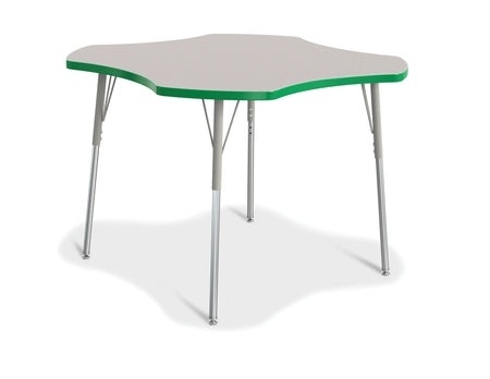 Berries® Four Leaf Activity Table, A-height - Freckled Gray/Green/Gray