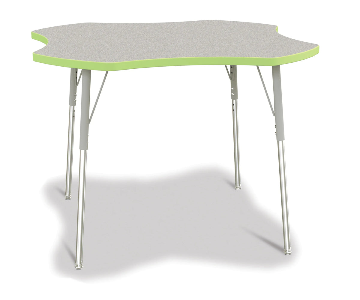Berries® Four Leaf Activity Table, A-height - Freckled Gray/Key Lime/Gray