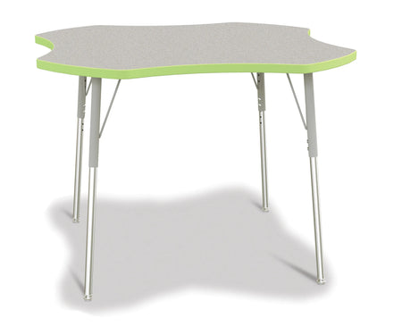 Berries® Four Leaf Activity Table, A-height - Freckled Gray/Key Lime/Gray