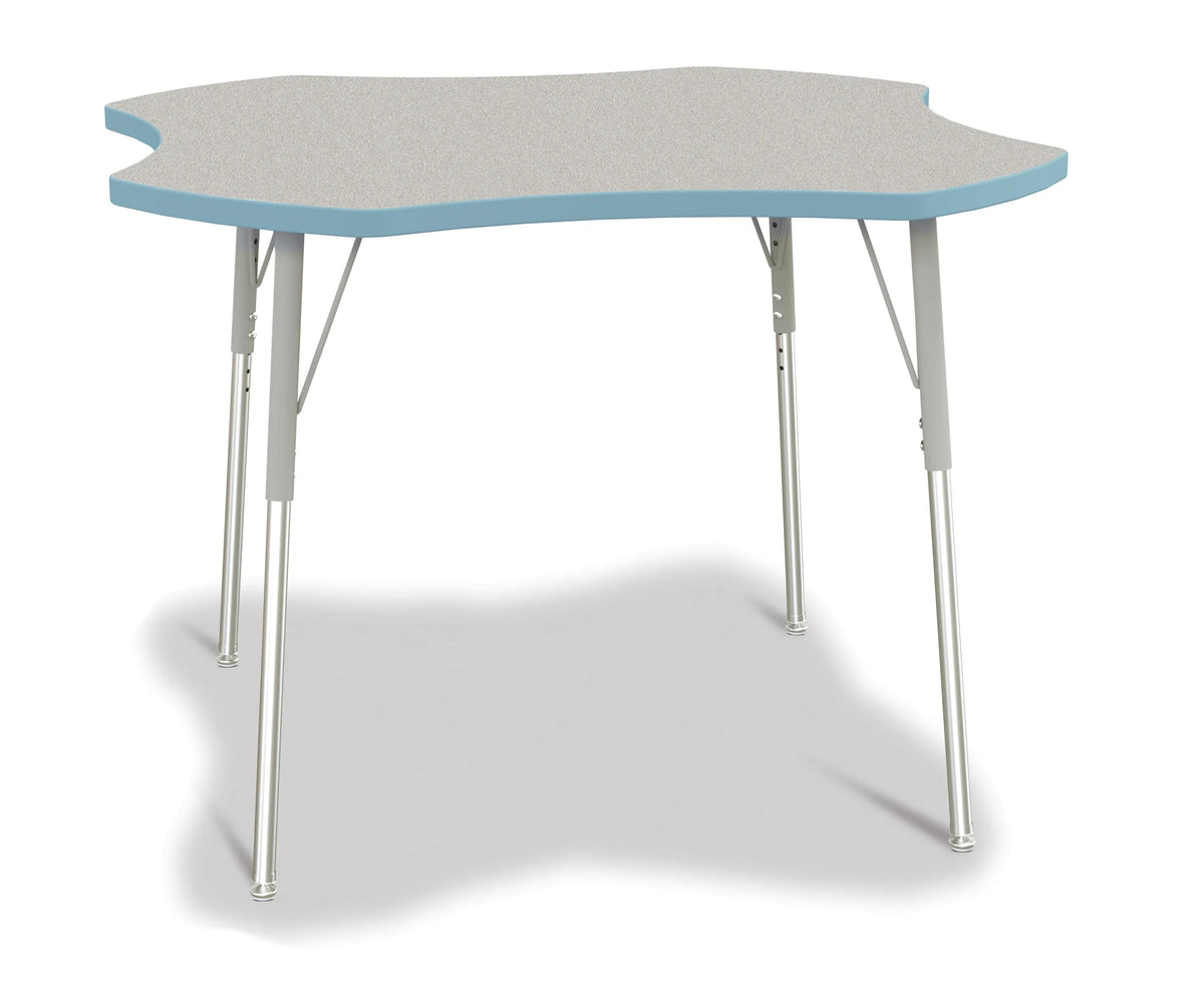 Berries® Four Leaf Activity Table, A-height - Freckled Gray/Coastal Blue/Gray