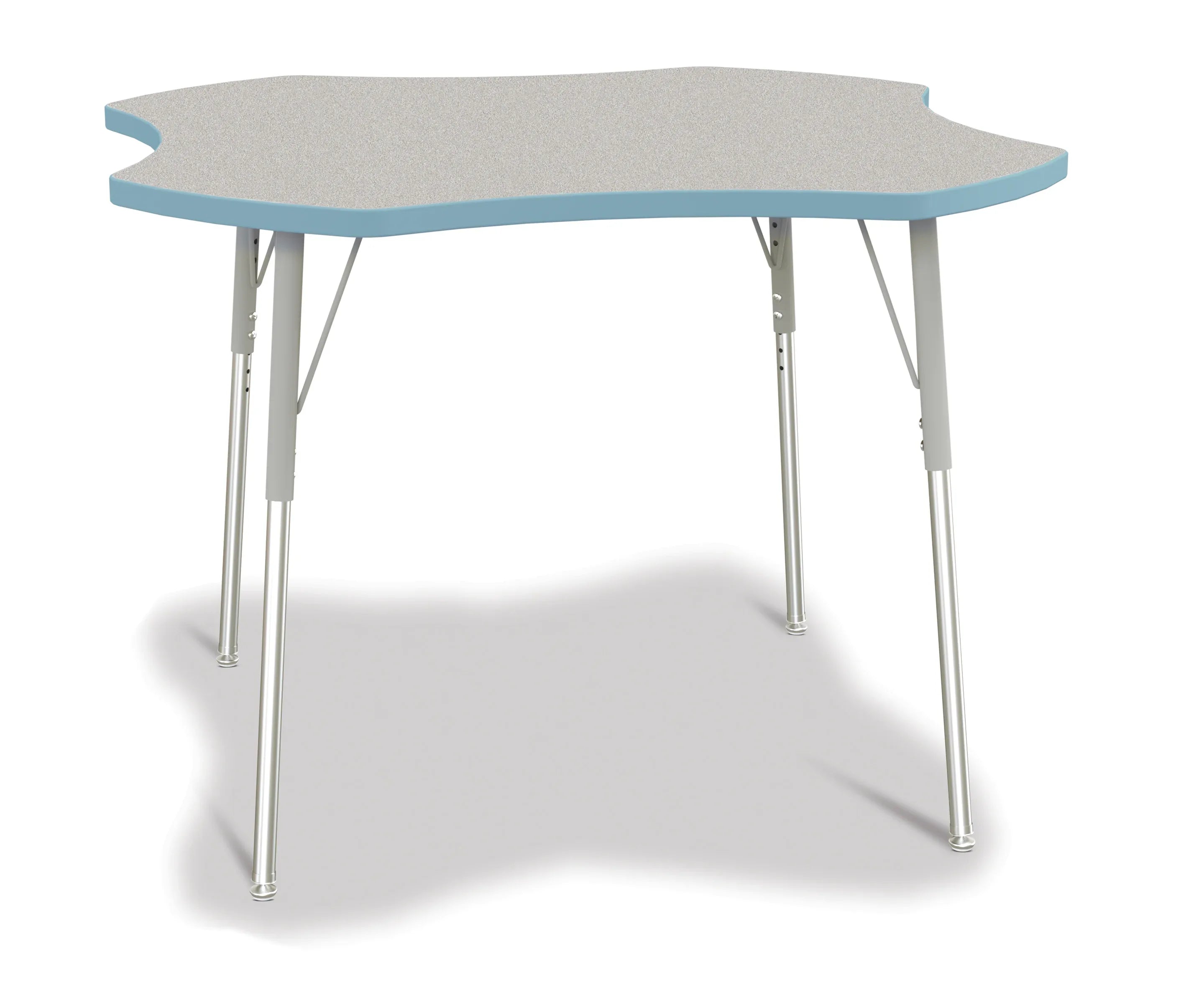 Berries® Four Leaf Activity Table, A-height - Freckled Gray/Coastal Blue/Gray