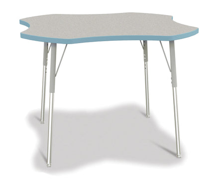 Berries® Four Leaf Activity Table, A-height - Freckled Gray/Coastal Blue/Gray