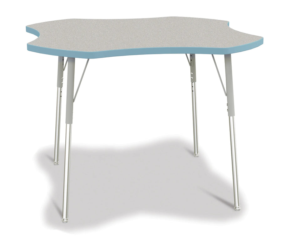 Berries® Four Leaf Activity Table, A-height - Freckled Gray/Coastal Blue/Gray
