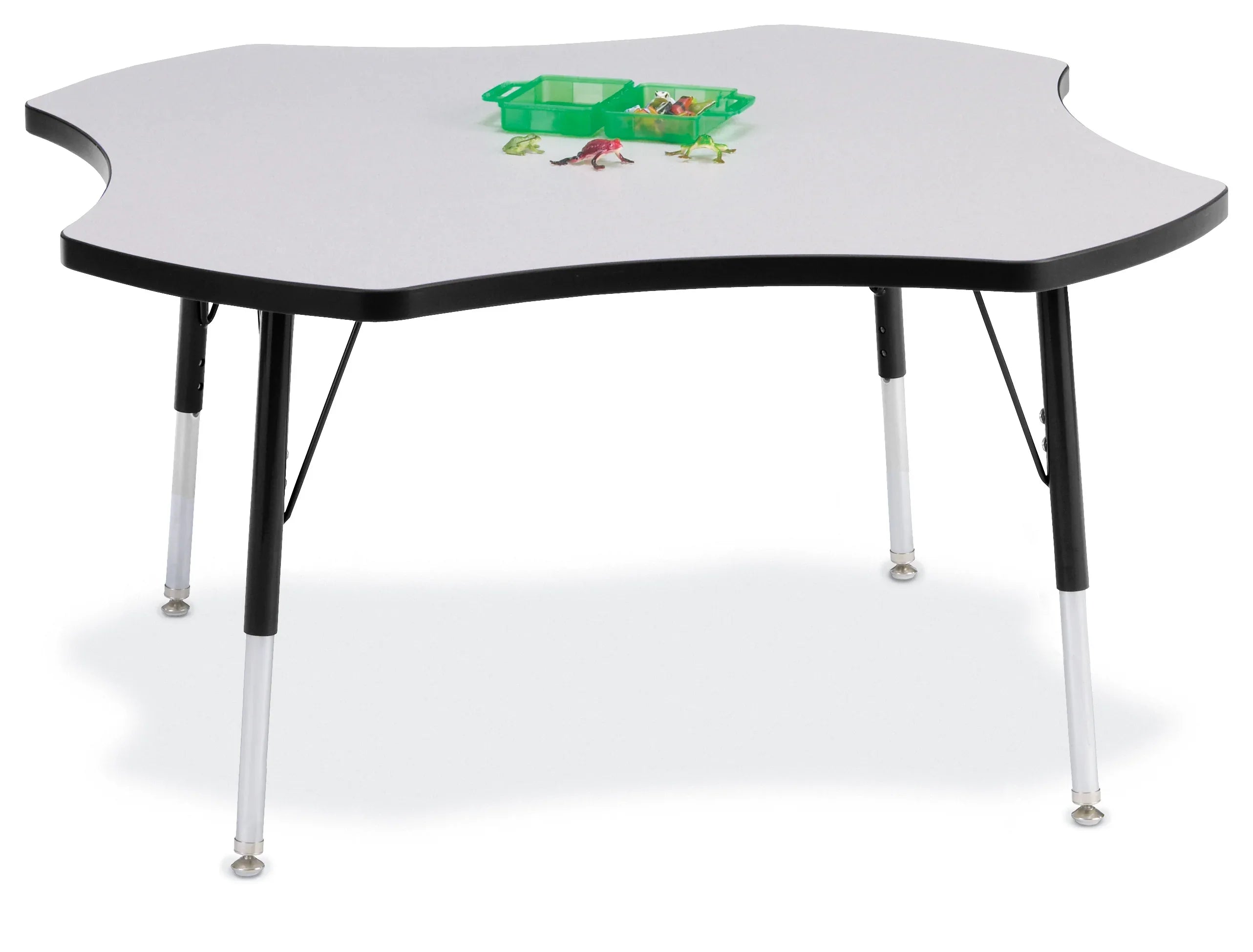 Berries® Four Leaf Activity Table, A-height - Freckled Gray/Black/Black