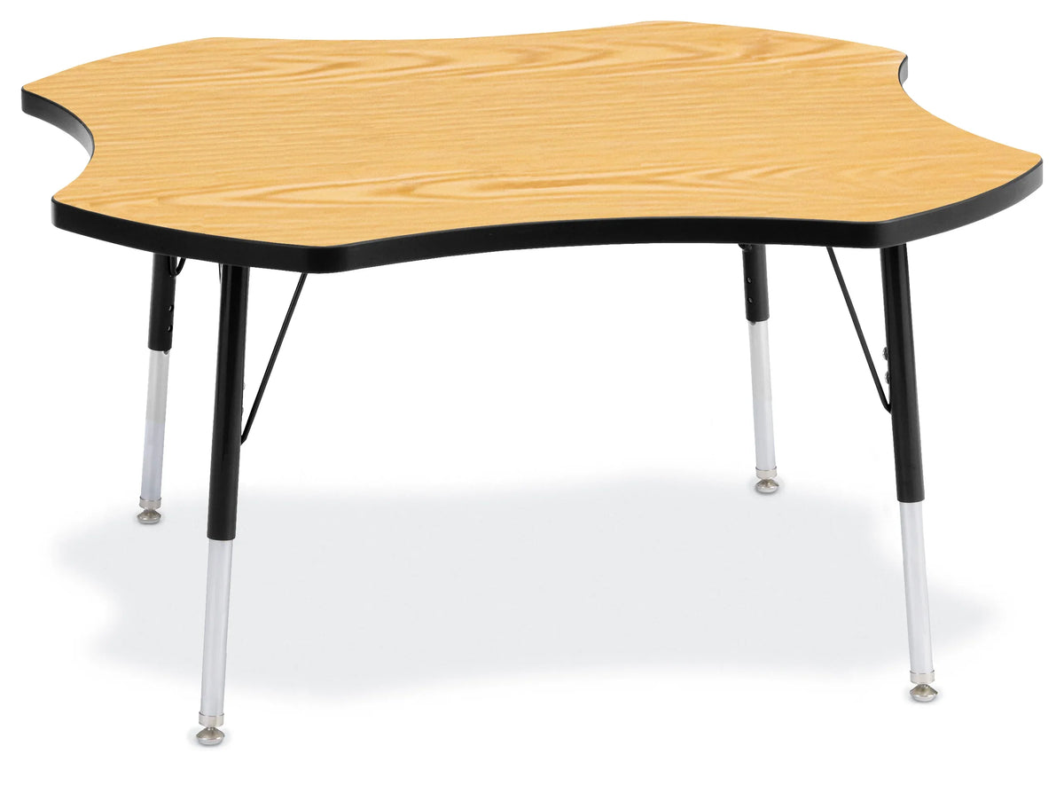 Berries® Four Leaf Activity Table, A-height - Oak/Black/Black