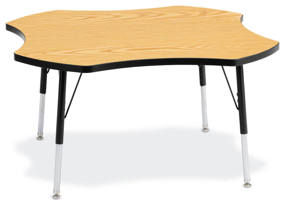 Berries® Four Leaf Activity Table, A-height - Oak/Black/Black