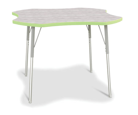 Berries® Four Leaf Activity Table - A-height - Driftwood Gray/Key Lime/Gray
