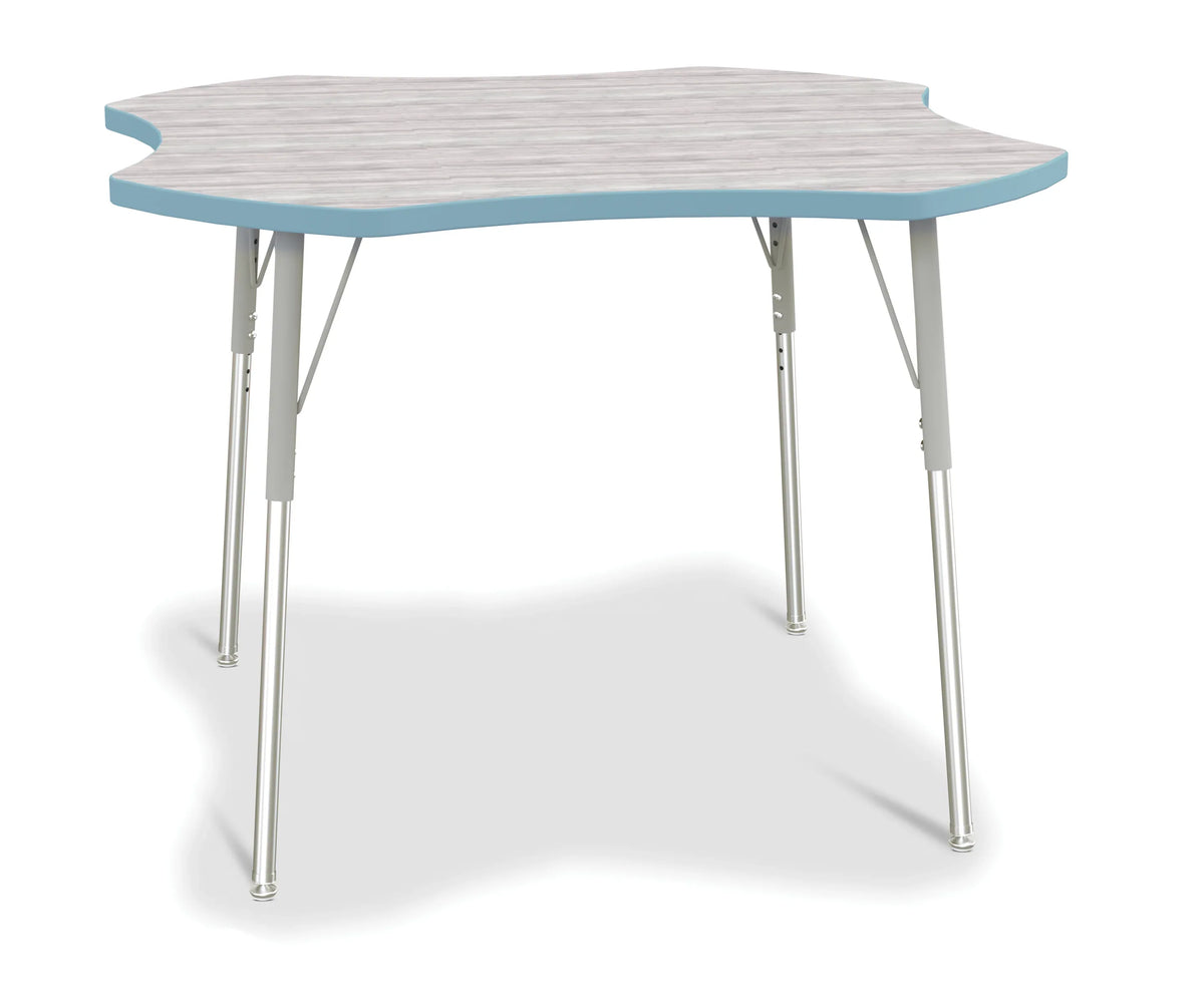 Berries® Four Leaf Activity Table - A-height - Driftwood Gray/Coastal Blue/Gray