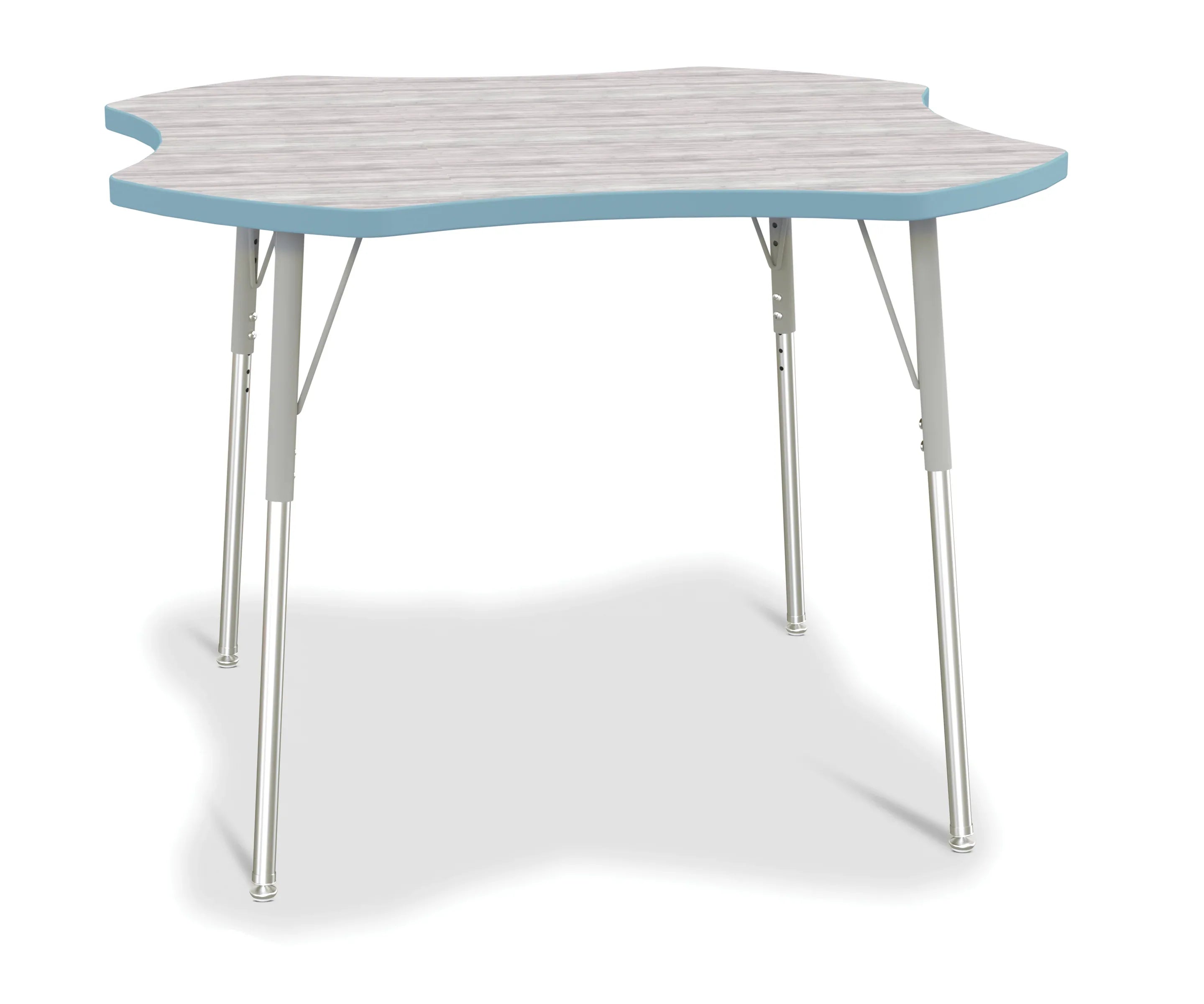 Berries® Four Leaf Activity Table - A-height - Driftwood Gray/Coastal Blue/Gray