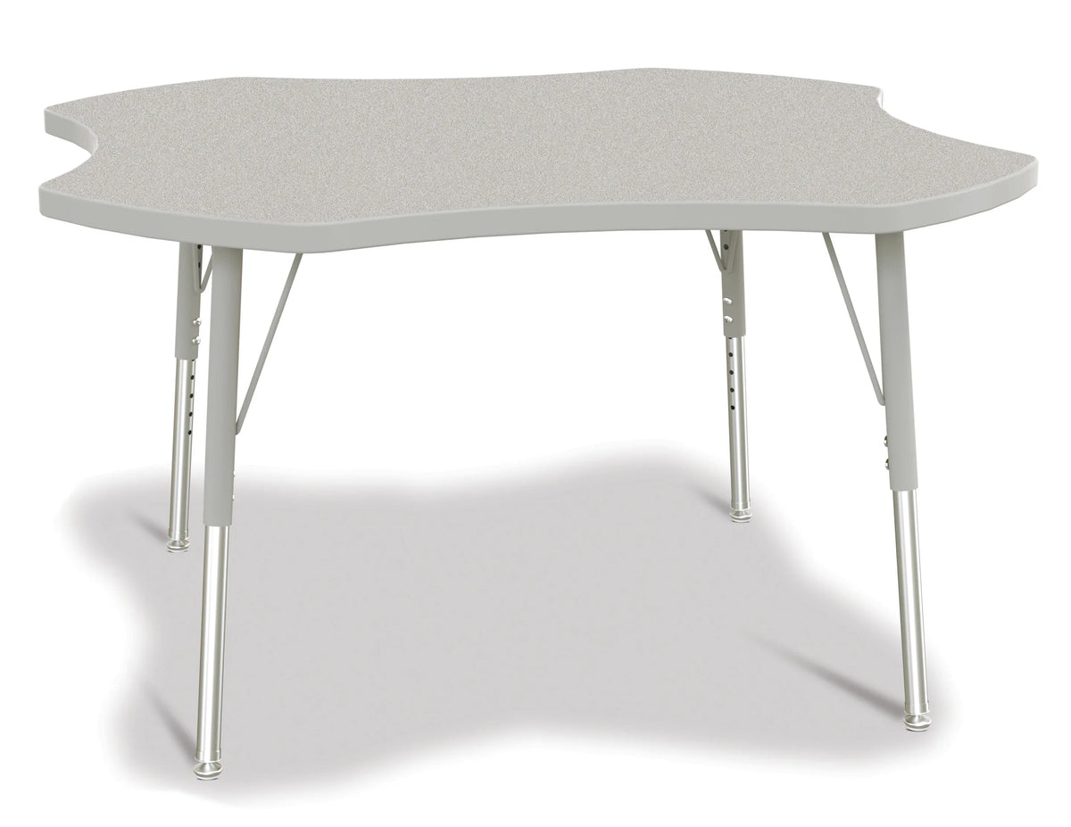 Berries® Four Leaf Activity Table, E-height - Freckled Gray/Gray/Gray