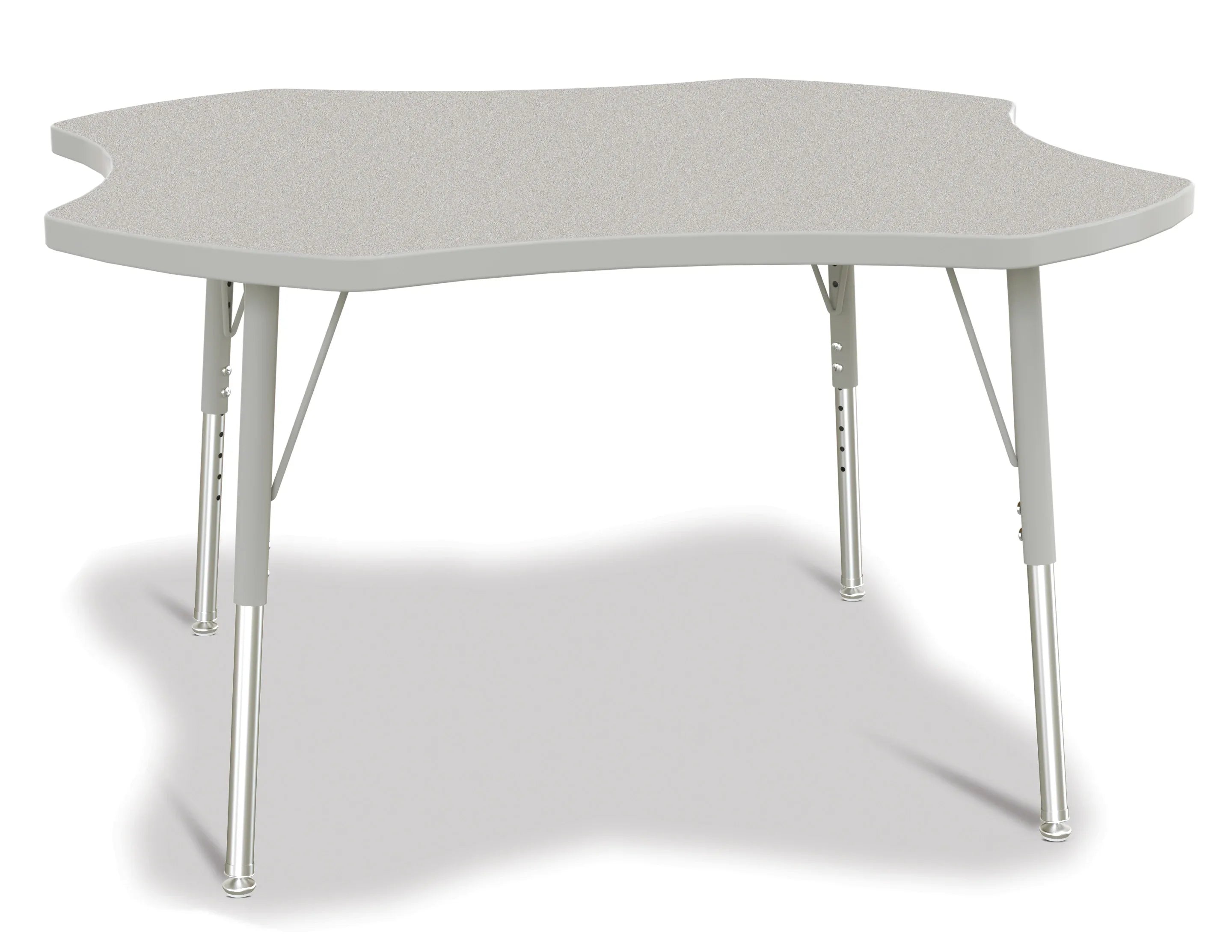Berries® Four Leaf Activity Table, E-height - Freckled Gray/Gray/Gray