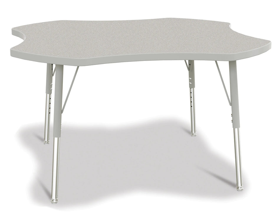 Berries® Four Leaf Activity Table, E-height - Freckled Gray/Gray/Gray