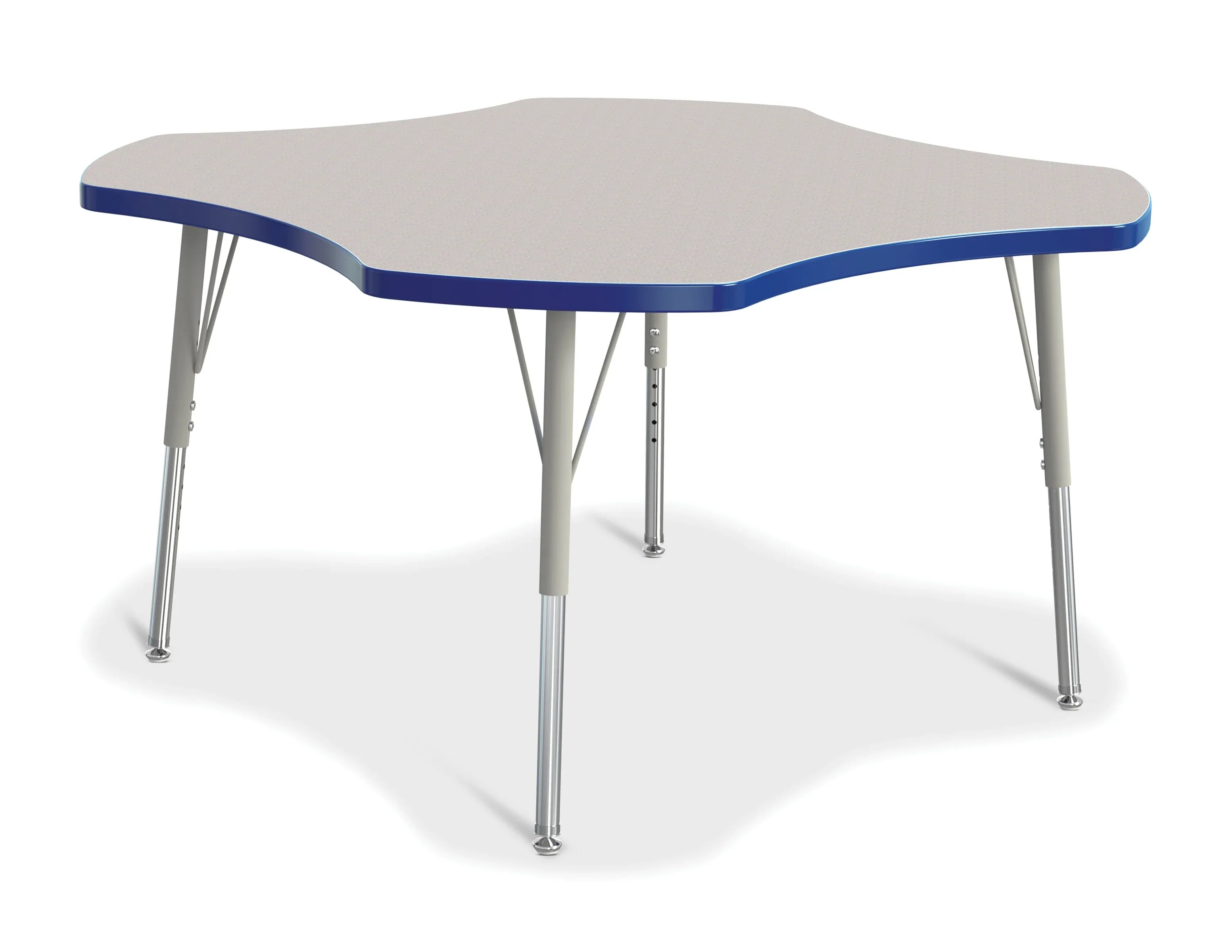 Berries® Four Leaf Activity Table, E-height - Freckled Gray/Blue/Gray