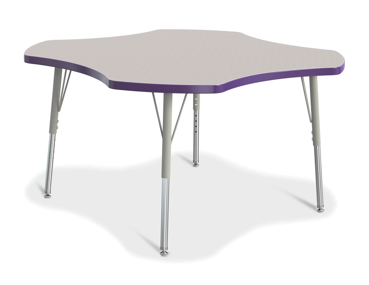Berries® Four Leaf Activity Table, E-height - Freckled Gray/Purple/Gray