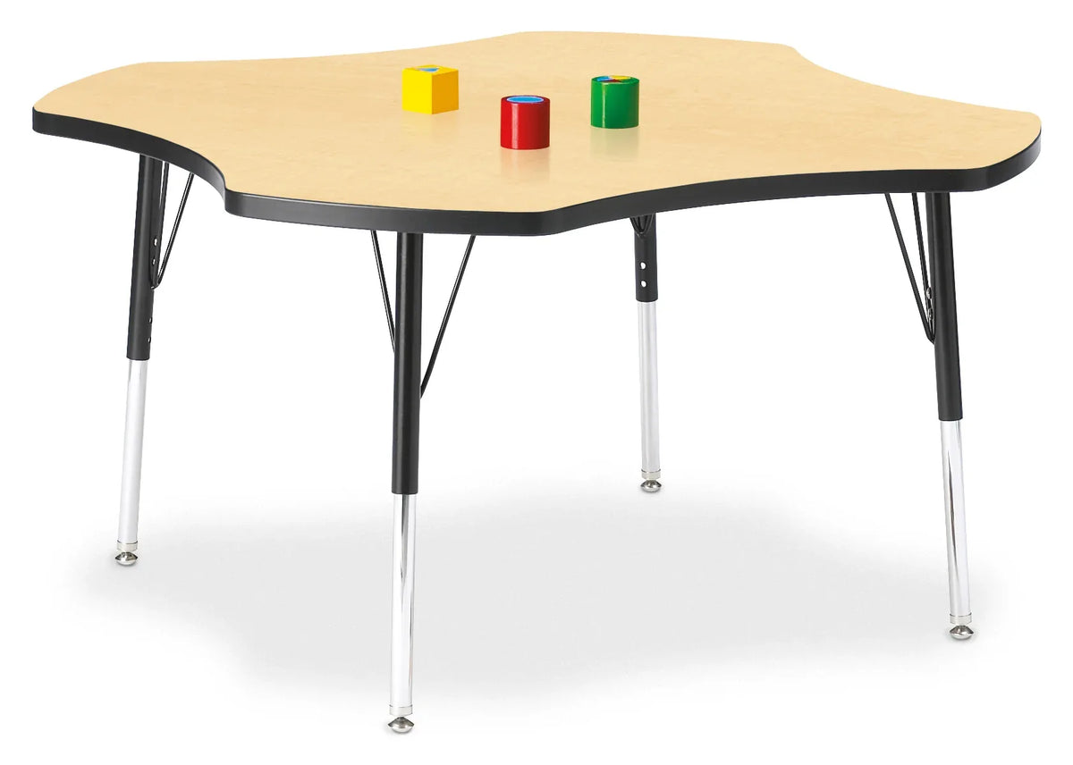 Berries® Four Leaf Activity Table, E-height - Maple/Black/Black