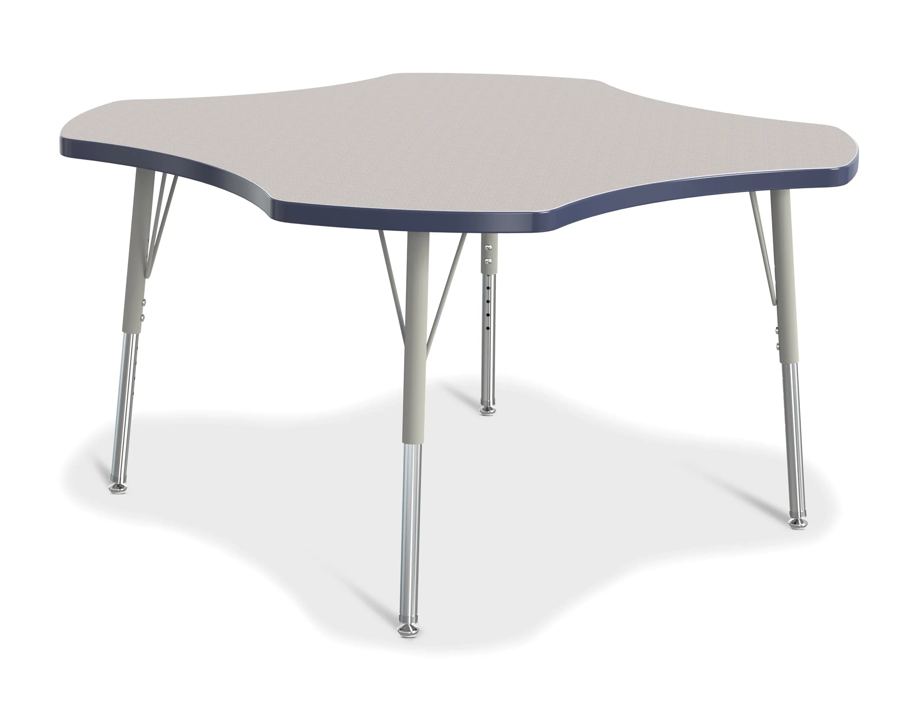 Berries® Four Leaf Activity Table, E-height - Freckled Gray/Navy/Gray