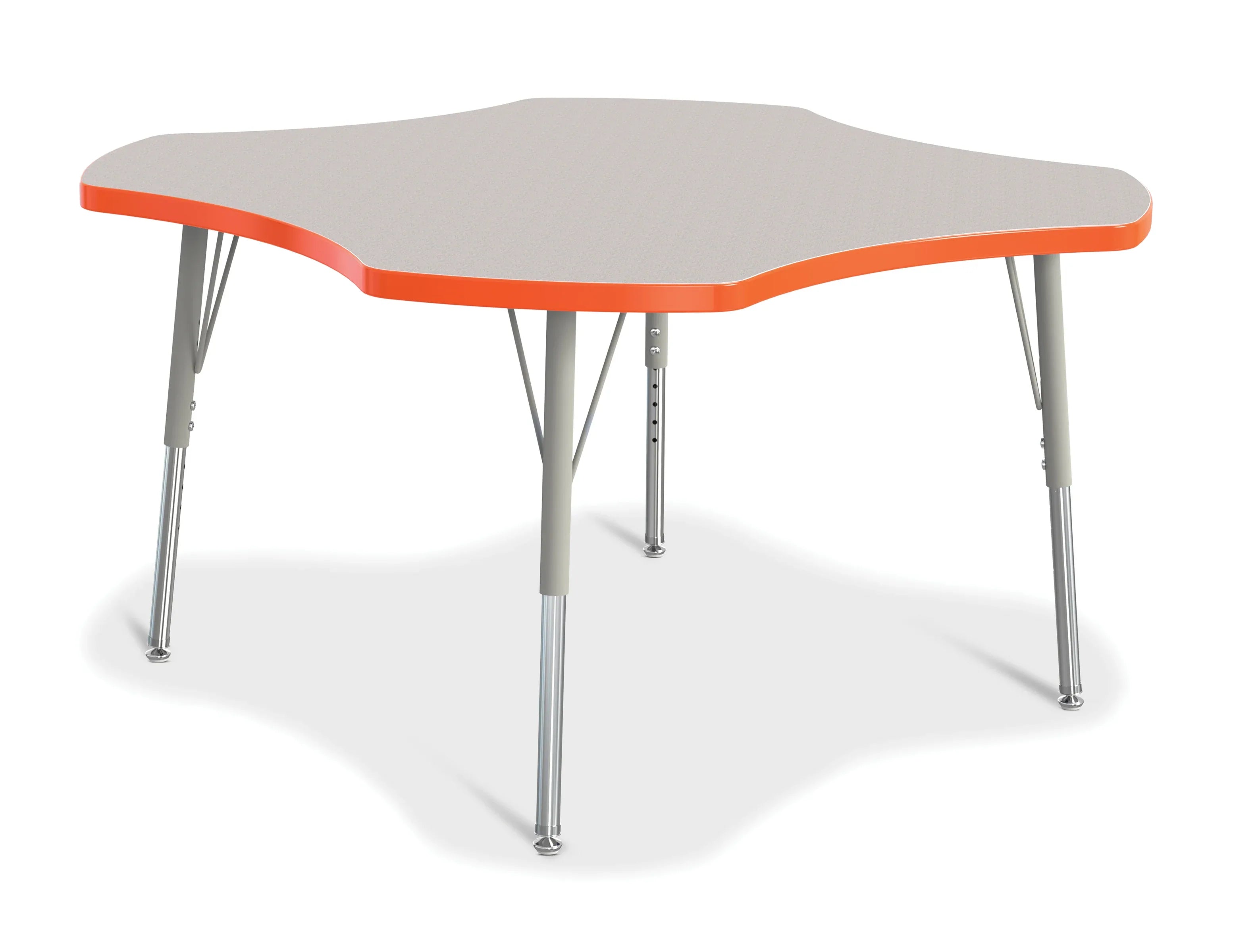 Berries® Four Leaf Activity Table, E-height - Freckled Gray/Orange/Gray