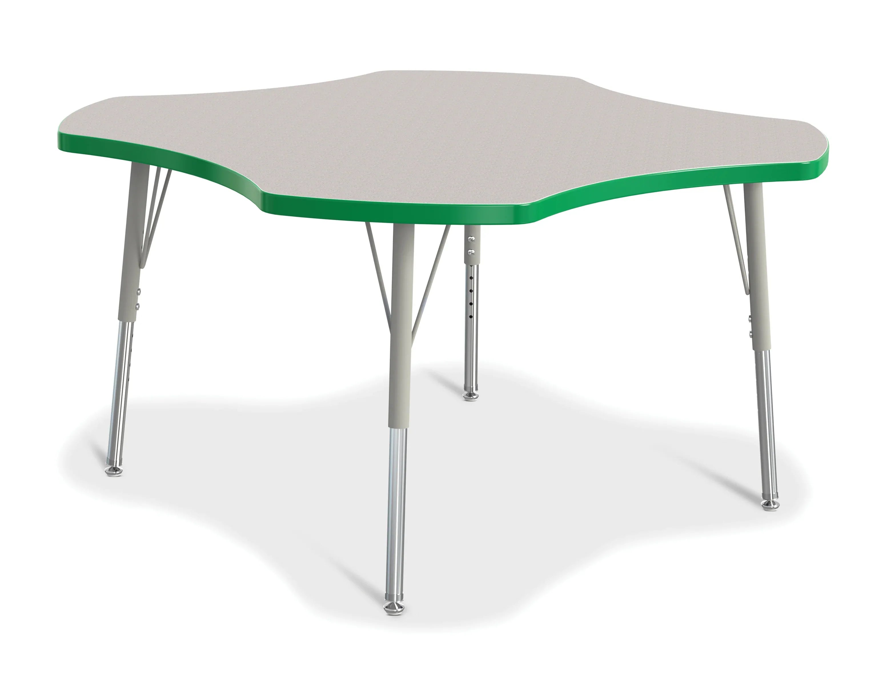 Berries® Four Leaf Activity Table, E-height - Freckled Gray/Green/Gray