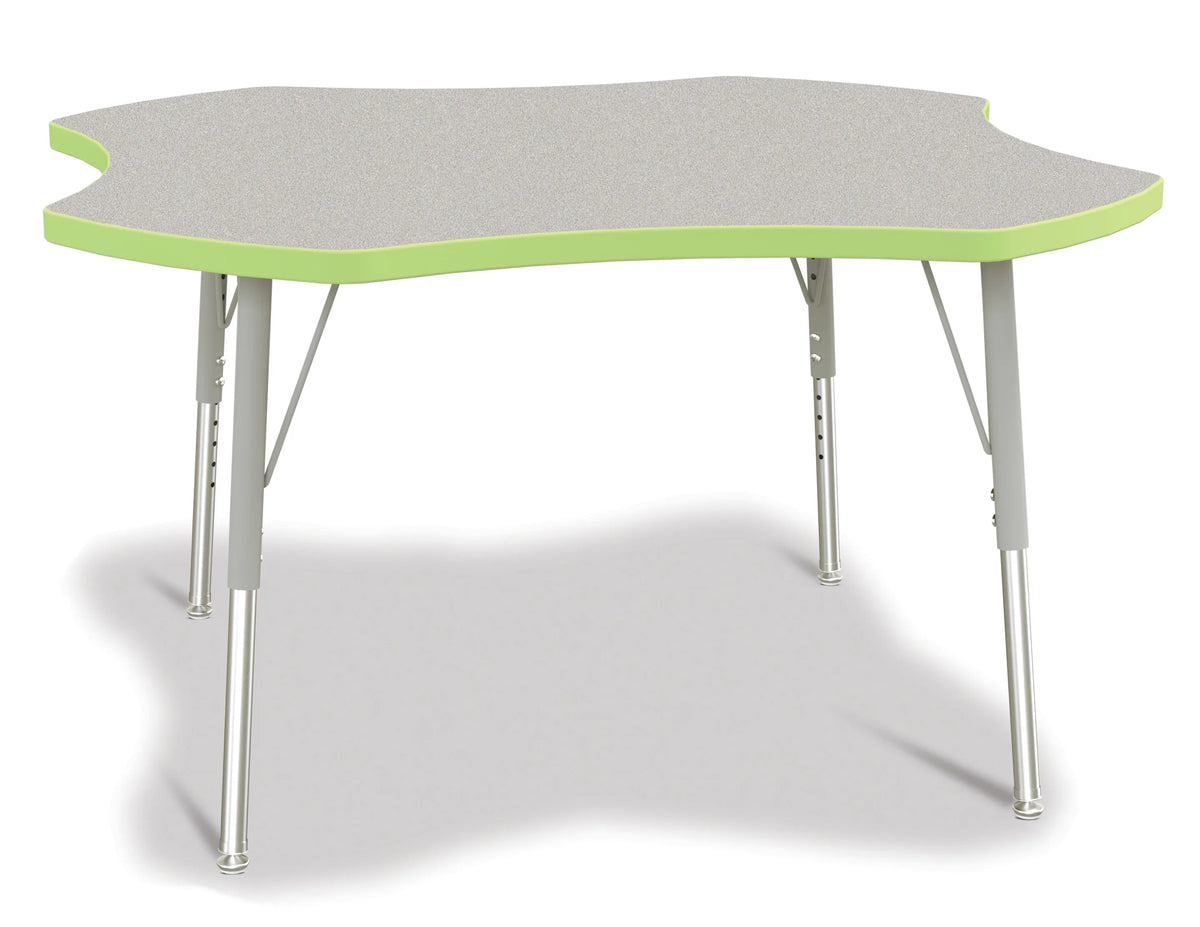 Berries® Four Leaf Activity Table, E-height - Freckled Gray/Key Lime/Gray