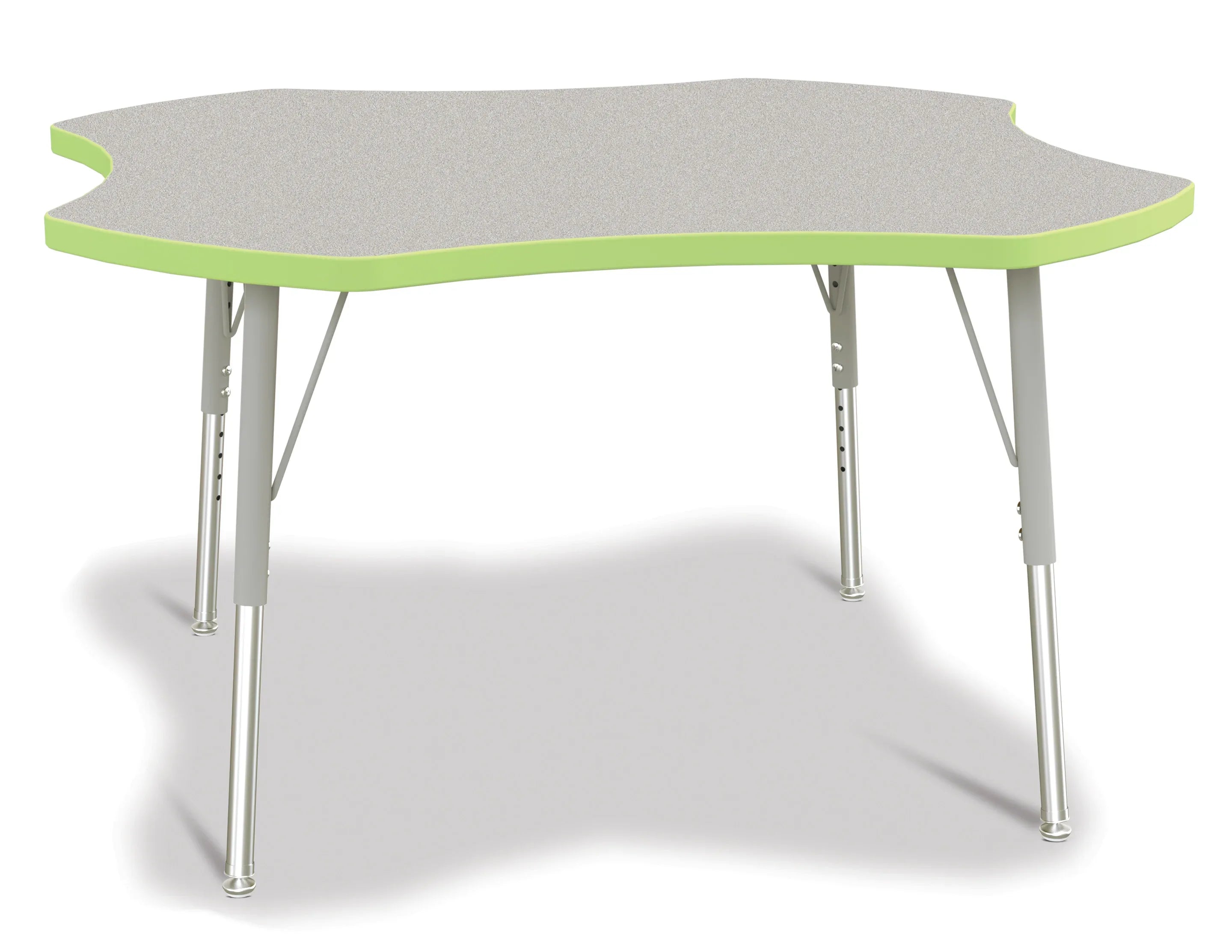 Berries® Four Leaf Activity Table, E-height - Freckled Gray/Key Lime/Gray