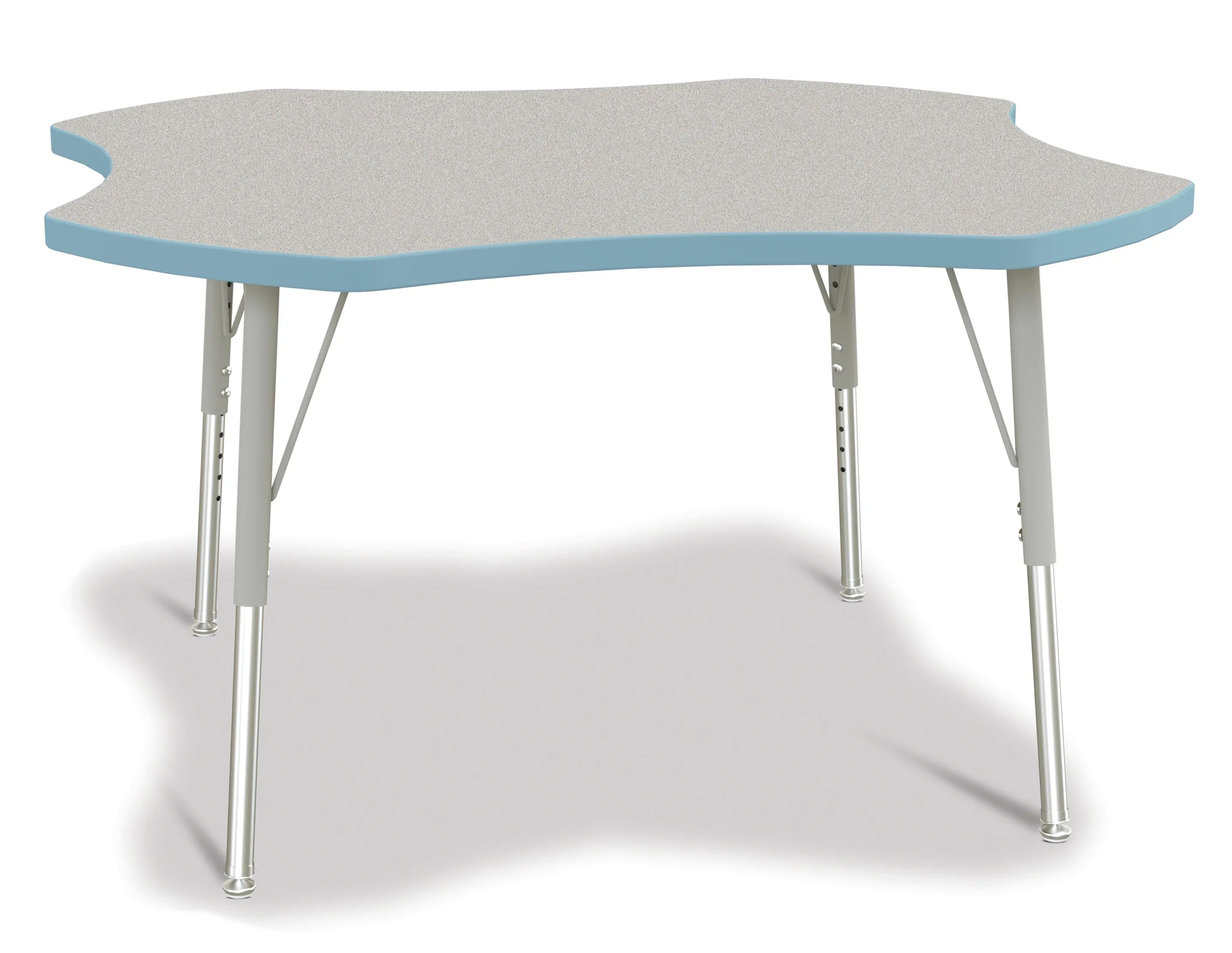 Berries® Four Leaf Activity Table, E-height - Freckled Gray/Coastal Blue/Gray