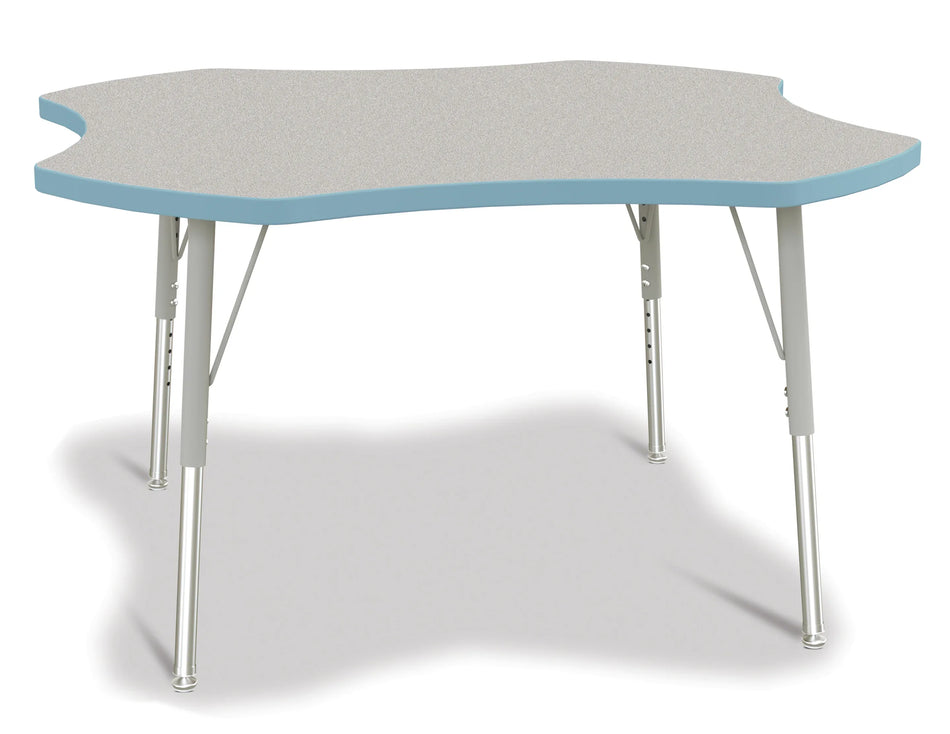 Berries® Four Leaf Activity Table, E-height - Freckled Gray/Coastal Blue/Gray