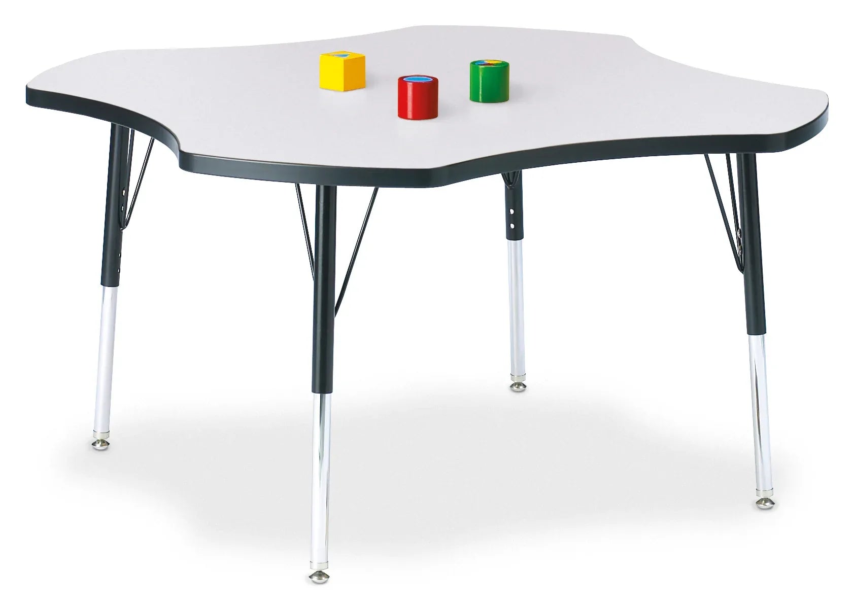 Berries® Four Leaf Activity Table, E-height - Freckled Gray/Black/Black