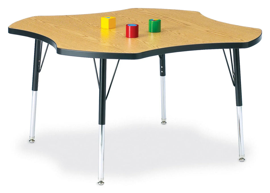 Berries® Four Leaf Activity Table, E-height - Oak/Black/Black