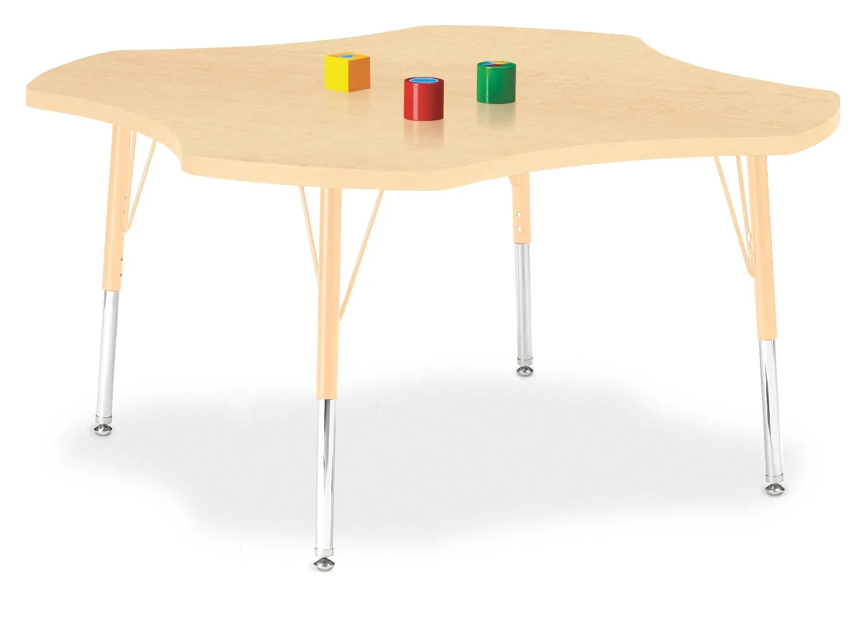 Berries® Four Leaf Activity Table, E-height - Maple/Maple/Camel