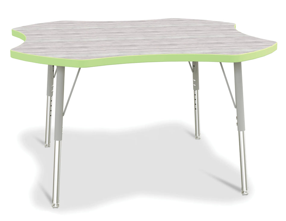 Berries® Four Leaf Activity Table - E-height - Driftwood Gray/Key Lime/Gray
