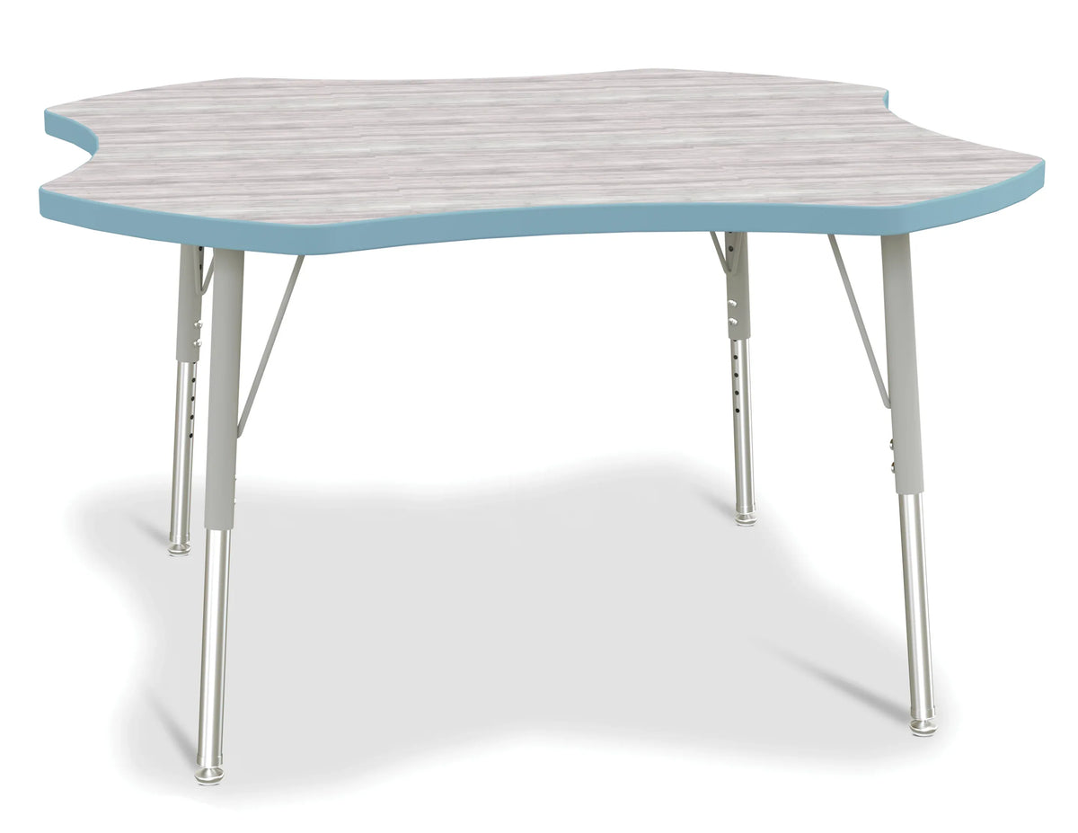 Berries® Four Leaf Activity Table - E-height - Driftwood Gray/Coastal Blue/Gray
