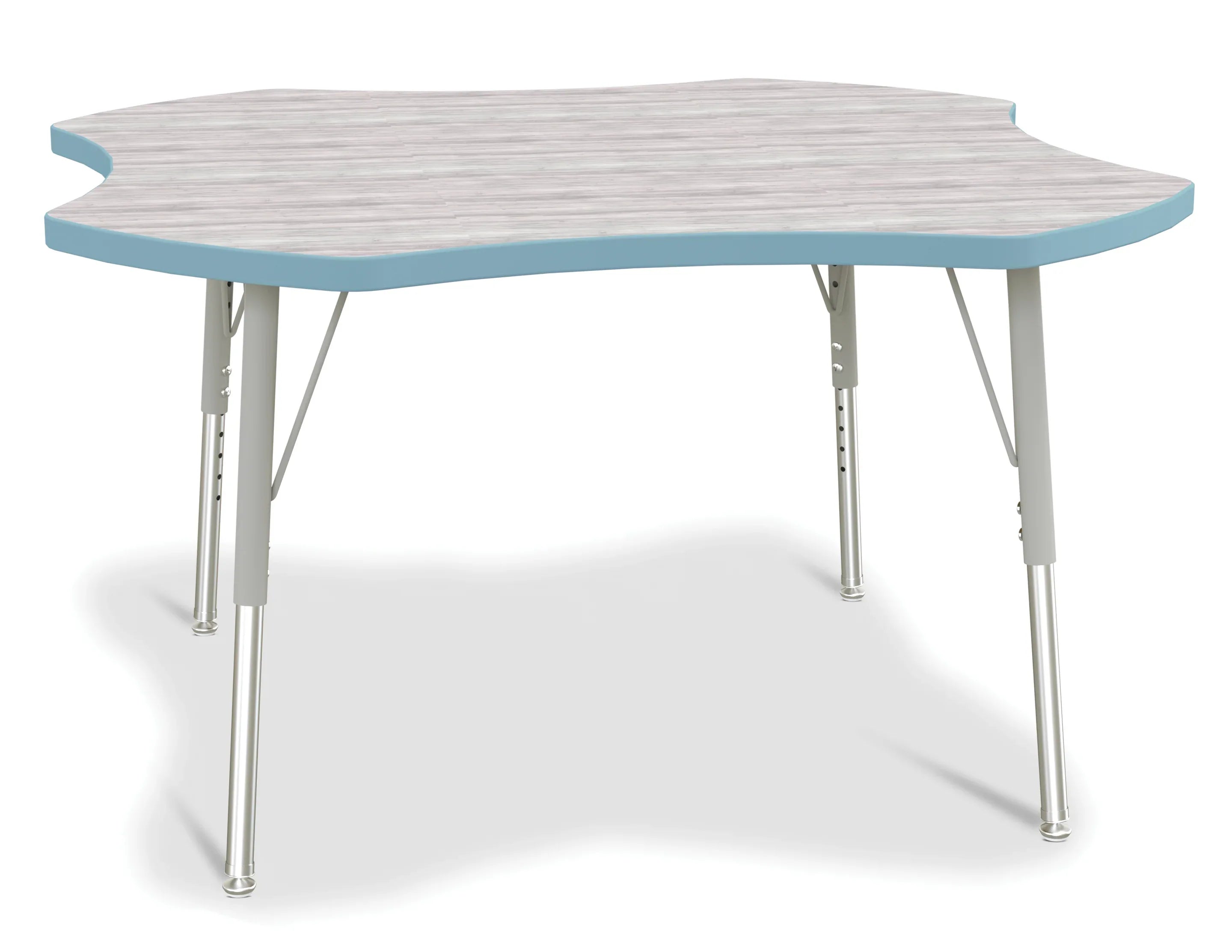 Berries® Four Leaf Activity Table - E-height - Driftwood Gray/Coastal Blue/Gray