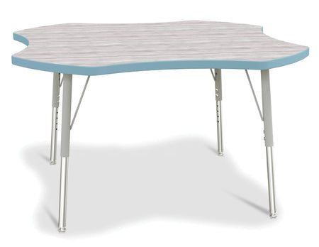 Berries® Four Leaf Activity Table - E-height - Driftwood Gray/Coastal Blue/Gray