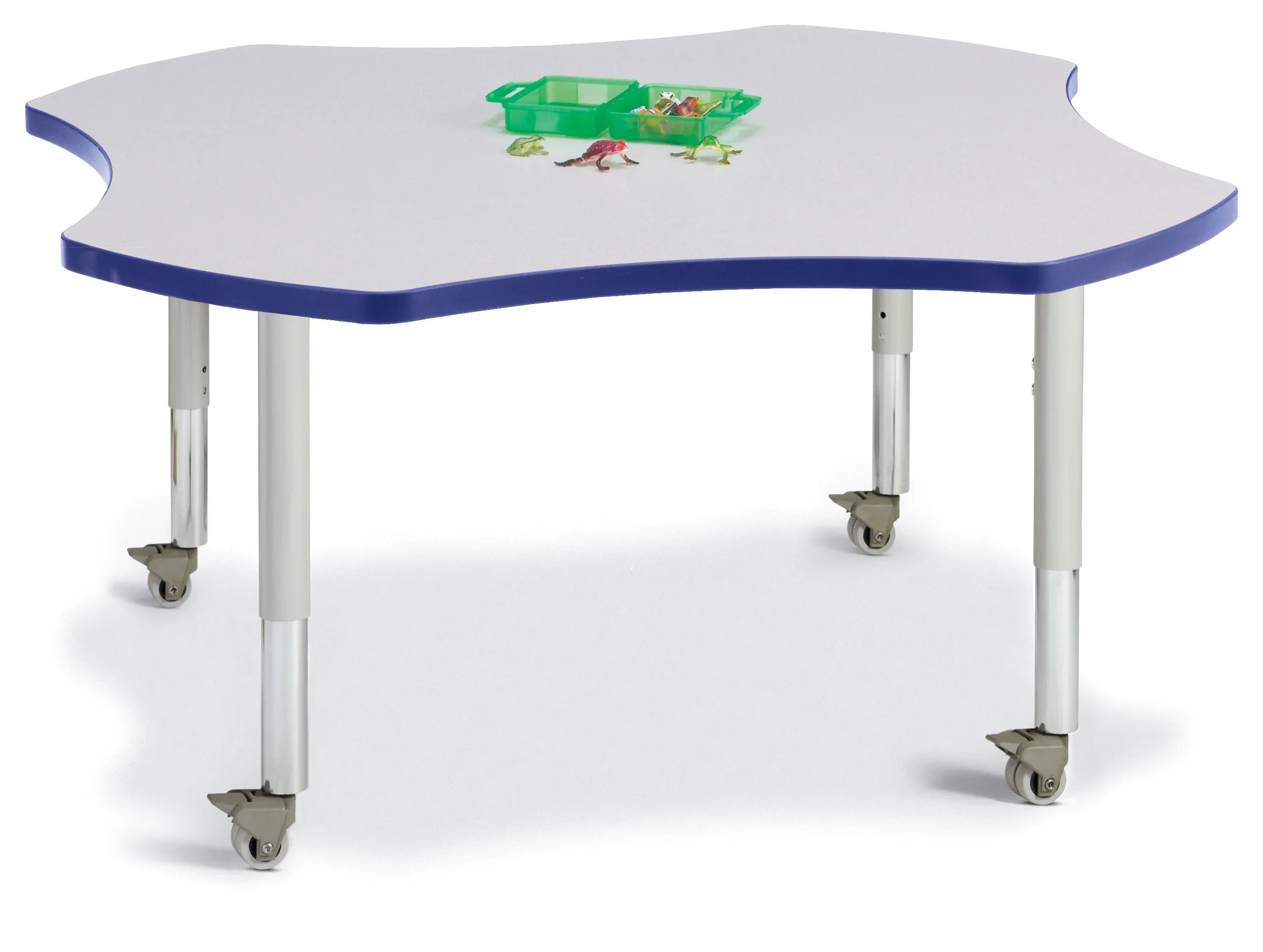 Berries® Four Leaf Activity Table, Mobile - Freckled Gray/Blue/Gray