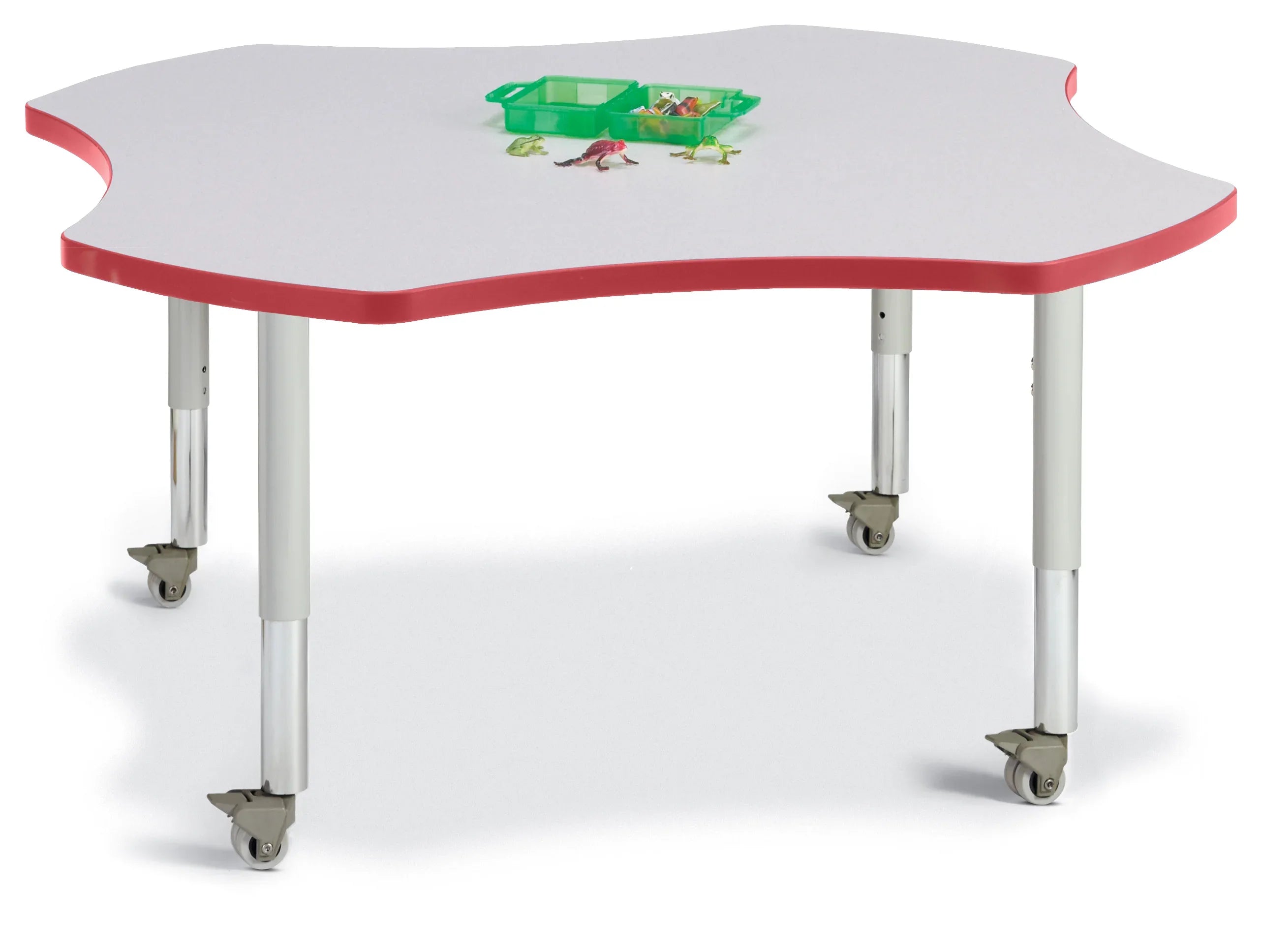 Berries® Four Leaf Activity Table, Mobile - Freckled Gray/Red/Gray