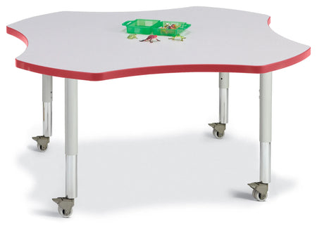 Berries® Four Leaf Activity Table, Mobile - Freckled Gray/Red/Gray