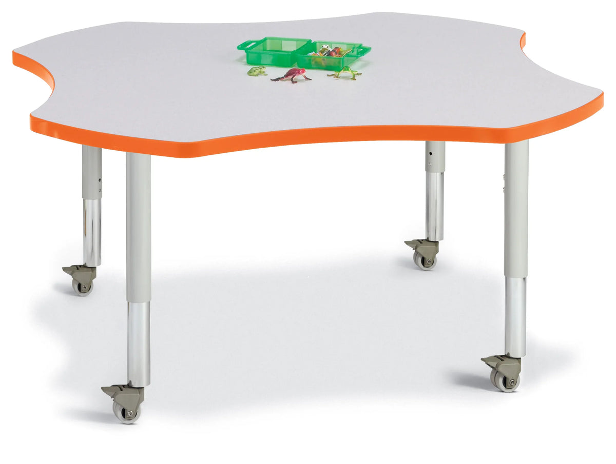 Berries® Four Leaf Activity Table, Mobile - Freckled Gray/Orange/Gray