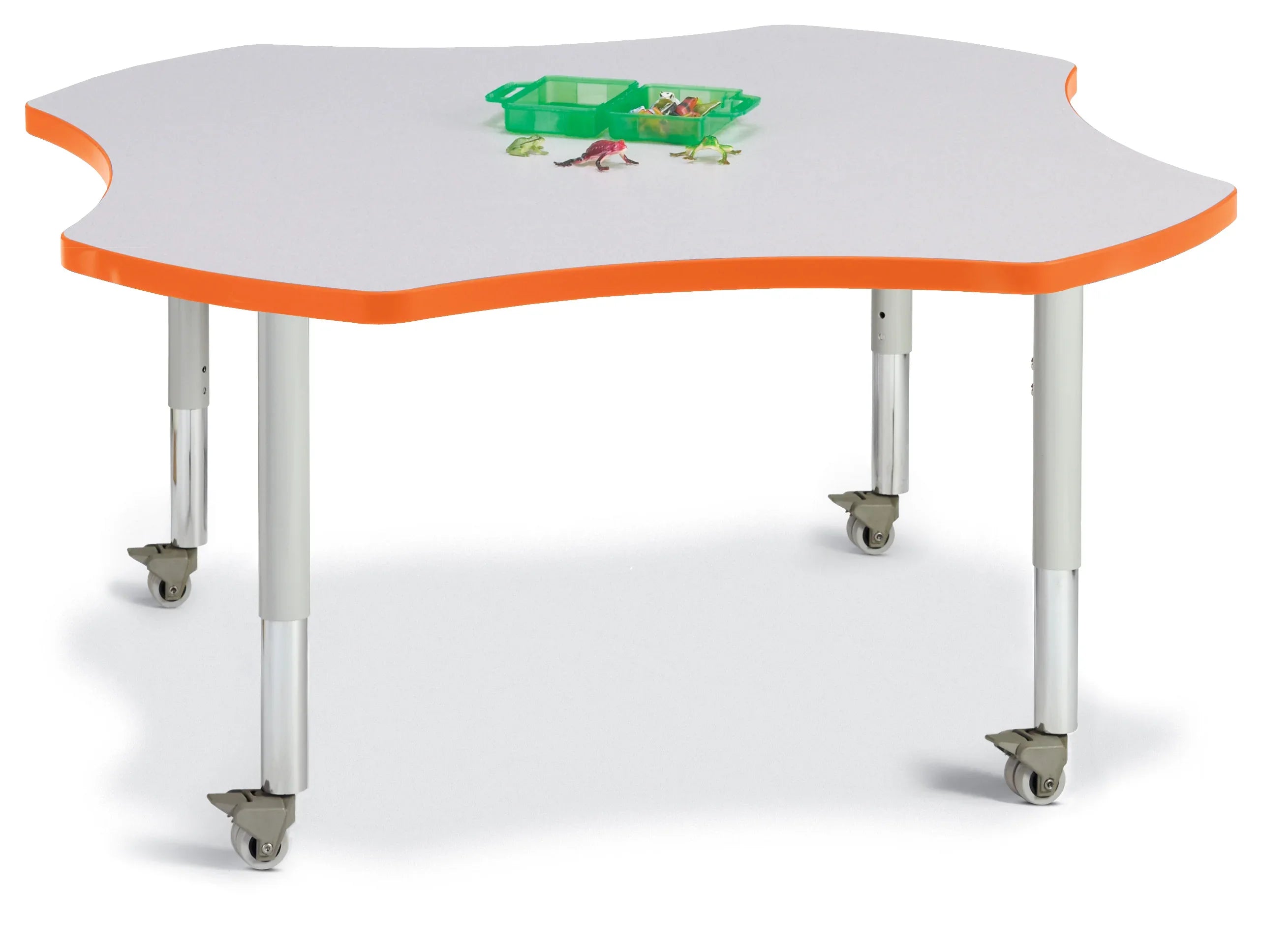 Berries® Four Leaf Activity Table, Mobile - Freckled Gray/Orange/Gray