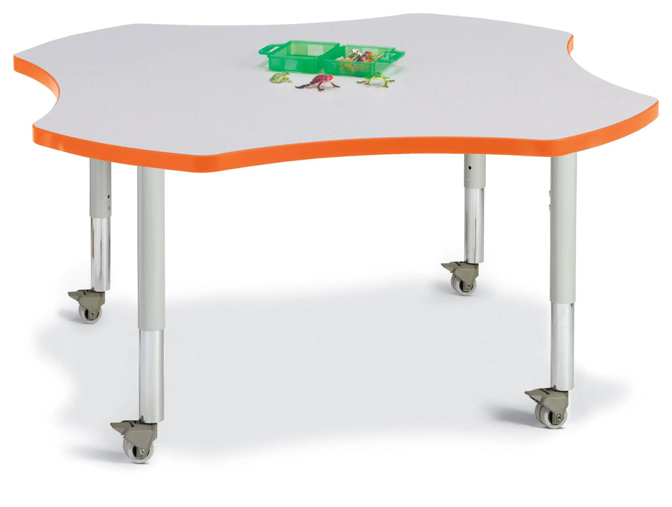 Berries® Four Leaf Activity Table, Mobile - Freckled Gray/Orange/Gray