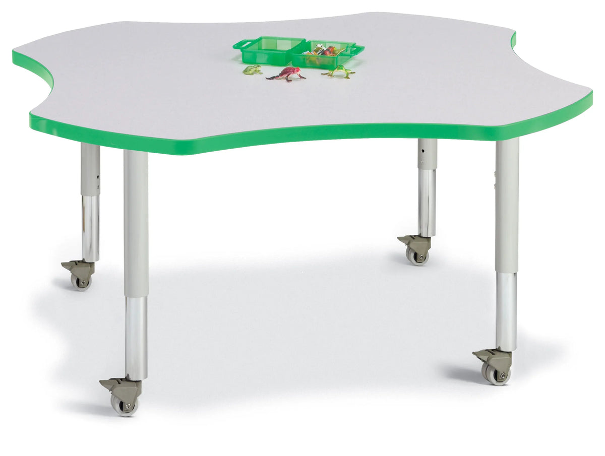 Berries® Four Leaf Activity Table, Mobile - Freckled Gray/Green/Gray