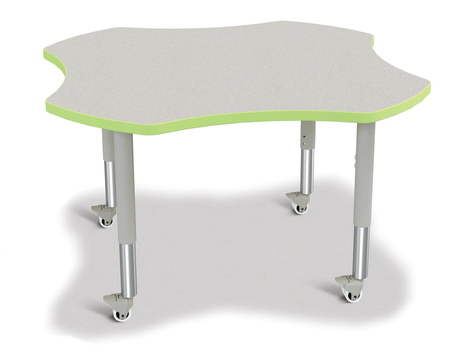 Berries® Four Leaf Activity Table, Mobile - Freckled Gray/Key Lime/Gray